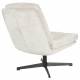 Fauteuil Kai Woody Siège Pivotant en Acier Noir et Tissu Blanc Assise Design 69,5x72x75,5cm