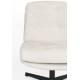 Fauteuil Kai Woody Siège Pivotant en Acier Noir et Tissu Blanc Assise Design 69,5x72x75,5cm