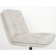 Fauteuil Kai Woody Siège Pivotant en Acier Noir et Tissu Blanc Assise Design 69,5x72x75,5cm