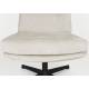 Fauteuil Kai Woody Siège Pivotant en Acier Noir et Tissu Blanc Assise Design 69,5x72x75,5cm