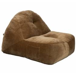 Fauteuil Tombag Dutchbone Assise Moelleuse en Velours Marron Sofa Rétro 78x99x120cm