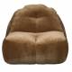Fauteuil Tombag Dutchbone Assise Moelleuse en Velours Marron Sofa Rétro 78x99x120cm