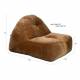 Fauteuil Tombag Dutchbone Assise Moelleuse en Velours Marron Sofa Rétro 78x99x120cm