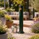 Colonne extérieure Fontaine de Jardin en Acier et Fonte Vert et Robinet Fonctionnel en Laiton 17,5x17,5x90cm
