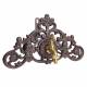 Robinet de Jardin de Charme Fontaine Murale Enrouleur à Tuyaux Source en Fonte Marron Robinet Laiton Doré 22,5x24x36,5cm