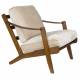 Fauteuil Washington Dutchbone Assise en Manguier, Cuir et Tissu Beige Mobilier Style Année 50 67x79x90cm