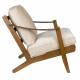 Fauteuil Washington Dutchbone Assise en Manguier, Cuir et Tissu Beige Mobilier Style Année 50 67x79x90cm