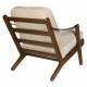 Fauteuil Washington Dutchbone Assise en Manguier, Cuir et Tissu Beige Mobilier Style Année 50 67x79x90cm