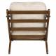 Fauteuil Washington Dutchbone Assise en Manguier, Cuir et Tissu Beige Mobilier Style Année 50 67x79x90cm