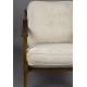 Fauteuil Washington Dutchbone Assise en Manguier, Cuir et Tissu Beige Mobilier Style Année 50 67x79x90cm