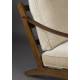 Fauteuil Washington Dutchbone Assise en Manguier, Cuir et Tissu Beige Mobilier Style Année 50 67x79x90cm