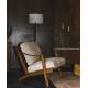 Fauteuil Washington Dutchbone Assise en Manguier, Cuir et Tissu Beige Mobilier Style Année 50 67x79x90cm