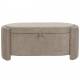Coffre Miro Woody Banc en Bois et Tissu Gris Assise d'Appoint avec Rangement Intégré 44x47x108cm