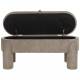 Banquette Orly Woody Coffre de Rangement en Bois et Tissu Gris Banc d'Appoint avec Rangement Intégré 45x47x113cm