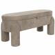 Banquette Orly Woody Coffre de Rangement en Bois et Tissu Gris Banc d'Appoint avec Rangement Intégré 45x47x113cm