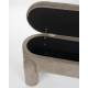 Banquette Orly Woody Coffre de Rangement en Bois et Tissu Gris Banc d'Appoint avec Rangement Intégré 45x47x113cm