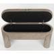 Banquette Orly Woody Coffre de Rangement en Bois et Tissu Gris Banc d'Appoint avec Rangement Intégré 45x47x113cm