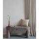 Banquette Orly Woody Coffre de Rangement en Bois et Tissu Gris Banc d'Appoint avec Rangement Intégré 45x47x113cm