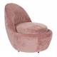 Fauteuil Nash Woody Assise Acier Noir et Tissu Velours Rose Siège Contemporain 61x61x70cm