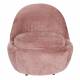 Fauteuil Nash Woody Assise Acier Noir et Tissu Velours Rose Siège Contemporain 61x61x70cm