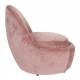 Fauteuil Nash Woody Assise Acier Noir et Tissu Velours Rose Siège Contemporain 61x61x70cm
