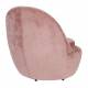 Fauteuil Nash Woody Assise Acier Noir et Tissu Velours Rose Siège Contemporain 61x61x70cm