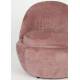 Fauteuil Nash Woody Assise Acier Noir et Tissu Velours Rose Siège Contemporain 61x61x70cm