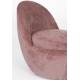 Fauteuil Nash Woody Assise Acier Noir et Tissu Velours Rose Siège Contemporain 61x61x70cm