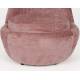Fauteuil Nash Woody Assise Acier Noir et Tissu Velours Rose Siège Contemporain 61x61x70cm