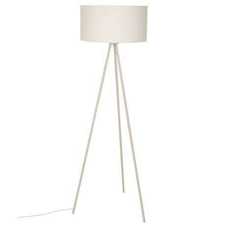 Lampadaire Susie Beige Woody Luminaire sur Trépied Lampe en Métal Abat-Jour en Polyester 45x45x146cm