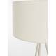 Lampadaire Susie Beige Woody Luminaire sur Trépied Lampe en Métal Abat-Jour en Polyester 45x45x146cm