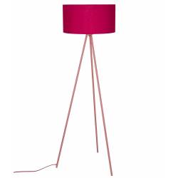 Lampadaire Susie Rouge Woody Luminaire sur Trépied Lampe en Métal Abat-Jour en Polyester 45x45x146cm