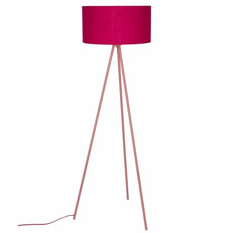 Lampadaire Susie Rouge Woody Luminaire sur Trépied Lampe en Métal Abat-Jour en Polyester 45x45x146cm