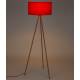 Lampadaire Susie Rouge Woody Luminaire sur Trépied Lampe en Métal Abat-Jour en Polyester 45x45x146cm