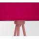 Lampadaire Susie Rouge Woody Luminaire sur Trépied Lampe en Métal Abat-Jour en Polyester 45x45x146cm