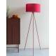 Lampadaire Susie Rouge Woody Luminaire sur Trépied Lampe en Métal Abat-Jour en Polyester 45x45x146cm