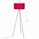 Lampadaire Susie Rouge Woody Luminaire sur Trépied Lampe en Métal Abat-Jour en Polyester 45x45x146cm