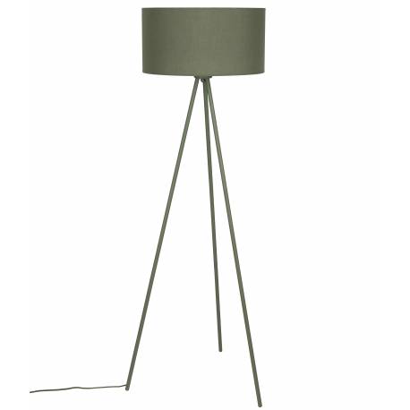 Lampadaire Susie Vert Woody Luminaire sur Trépied Lampe en Métal Abat-Jour en Polyester 45x45x146cm