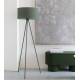 Lampadaire Susie Vert Woody Luminaire sur Trépied Lampe en Métal Abat-Jour en Polyester 45x45x146cm