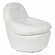Fauteuil Velvoro Pivotant Woody Siège de Salon en Tissu Blanc Cassé 80x82x84cm