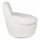 Fauteuil Velvoro Pivotant Woody Siège de Salon en Tissu Blanc Cassé 80x82x84cm