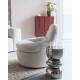 Fauteuil Velvoro Pivotant Woody Siège de Salon en Tissu Blanc Cassé 80x82x84cm