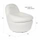Fauteuil Velvoro Pivotant Woody Siège de Salon en Tissu Blanc Cassé 80x82x84cm