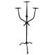 Candelabre 3 Feux en Fonte Noire Porte Bougie Chandelier à Poser Bougeoir sur Pied 30x30x88cm