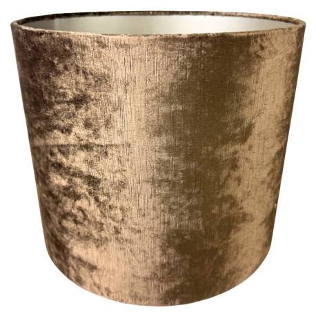 Abat-jour Velours Marron pour Luminaire Dessus de Lampe ou Lampadaire 30,5x35x35cm