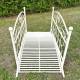 Passerelle de Jardin en Acier Patiné Blanc Fonctionnelle Pont extérieur de Jardin pour Ruisseau85x92x185cm
