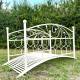Passerelle de Jardin en Acier Patiné Blanc Fonctionnelle Pont extérieur de Jardin pour Ruisseau85x92x185cm