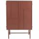 Cabinet Davis Woody Vaisselier Acier Rouge Meuble de Rangement 1 Etagère Bahut Motifs Géométriques 35x70x105cm