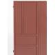 Cabinet Davis Woody Vaisselier Acier Rouge Meuble de Rangement 1 Etagère Bahut Motifs Géométriques 35x70x105cm