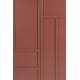 Cabinet Davis Woody Vaisselier Acier Rouge Meuble de Rangement 1 Etagère Bahut Motifs Géométriques 35x70x105cm